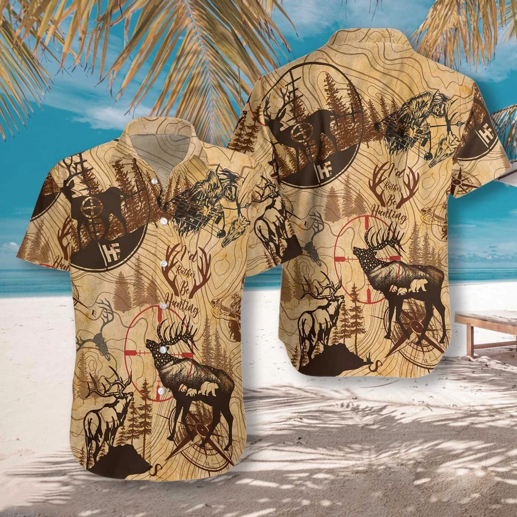 Id Rather Be Hunting Hawaiian Shirt For Men Women
