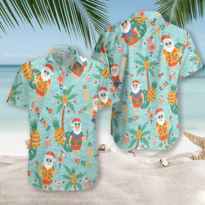 Ineapple With Santa Claus Hawaiian Shirt For Men Women