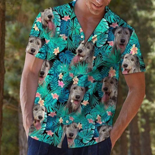 Irish Wolfhound Tropical Green Unique Design Hawaiian Shirt For Men Women