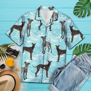 Italian Greyhound Waves Blue Amazing Design Hawaiian Shirt For Men Women