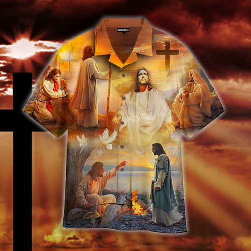 Jesus Sunset Hawaiian Shirt For Men Women