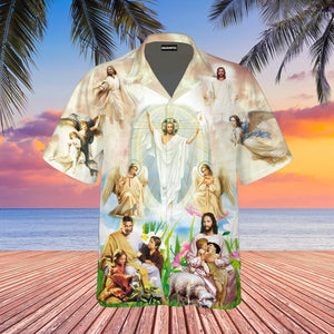Jesus Are Playing With Children Hawaiian Shirt For Men Women