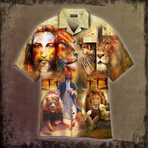 Jesus Faith Hope Love Lion Hawaiian Shirt For Men Women