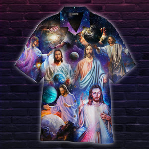 Jesus In Colorful Universe Hawaiian Shirt For Men Women