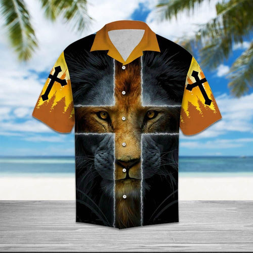 Jesus Is My God Black Orange Awesome Design Hawaiian Shirt For Men Women