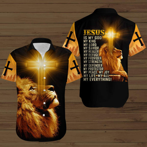 Jesus Is My God Lion King Hawaiian Shirt For Men Women