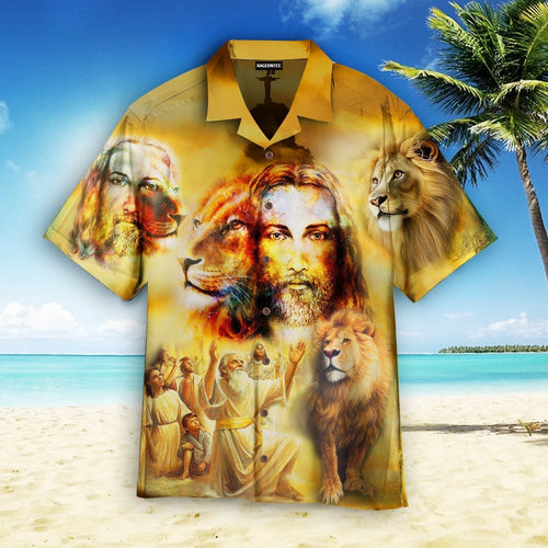 Jesus Lion Are Glowing Hawaiian Shirt For Men Women