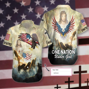 Jesus One Nation Under God Eagle Hawaiian Shirt For Men Women