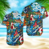 Jesus Surfing On Island Hawaiian Aloha Shirt For Men Women
