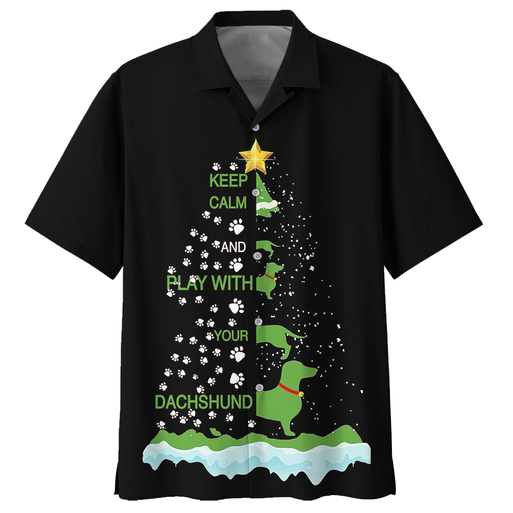 Keep Calm Play With Your Dachshund Hawaiian Shirt For Men Women