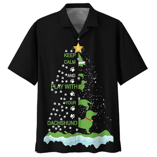 Keep Calm Play With Your Dachshund Hawaiian Shirt For Men Women
