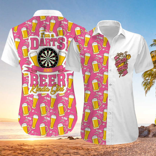 Kinda Girl Im A Darts Beer Hawaiian Aloha Shirt For Men Women