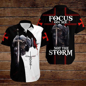 Knights Templar Focus On Me Not The Storm Jesus Hawaiian Shirt For Men Women