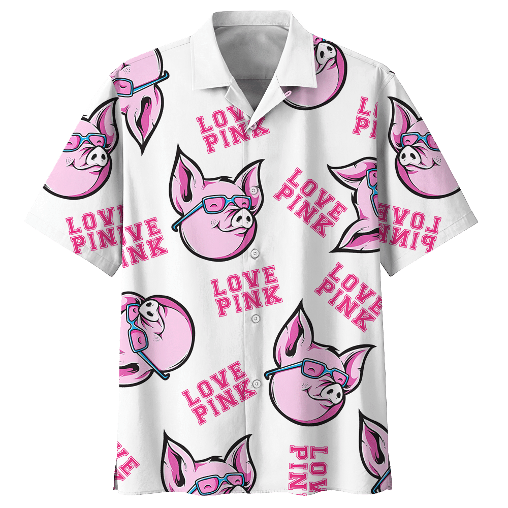 Love Pink Pig Hawaiian Shirt For Men Women