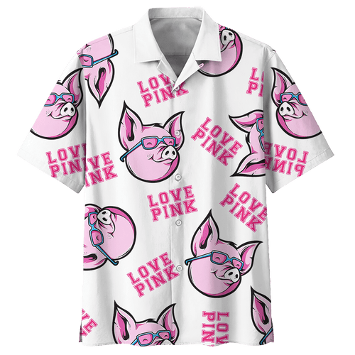 Love Pink Pig Hawaiian Shirt For Men Women