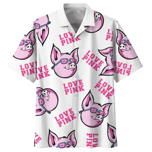 Love Pink Pig Hawaiian Shirt For Men Women