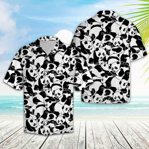 Lovely Panda Black Amazing Design Hawaiian Shirt For Men Women