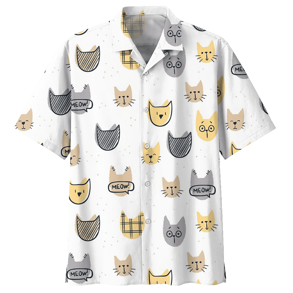 Meow Cat Hawaiian Shirt For Men Women