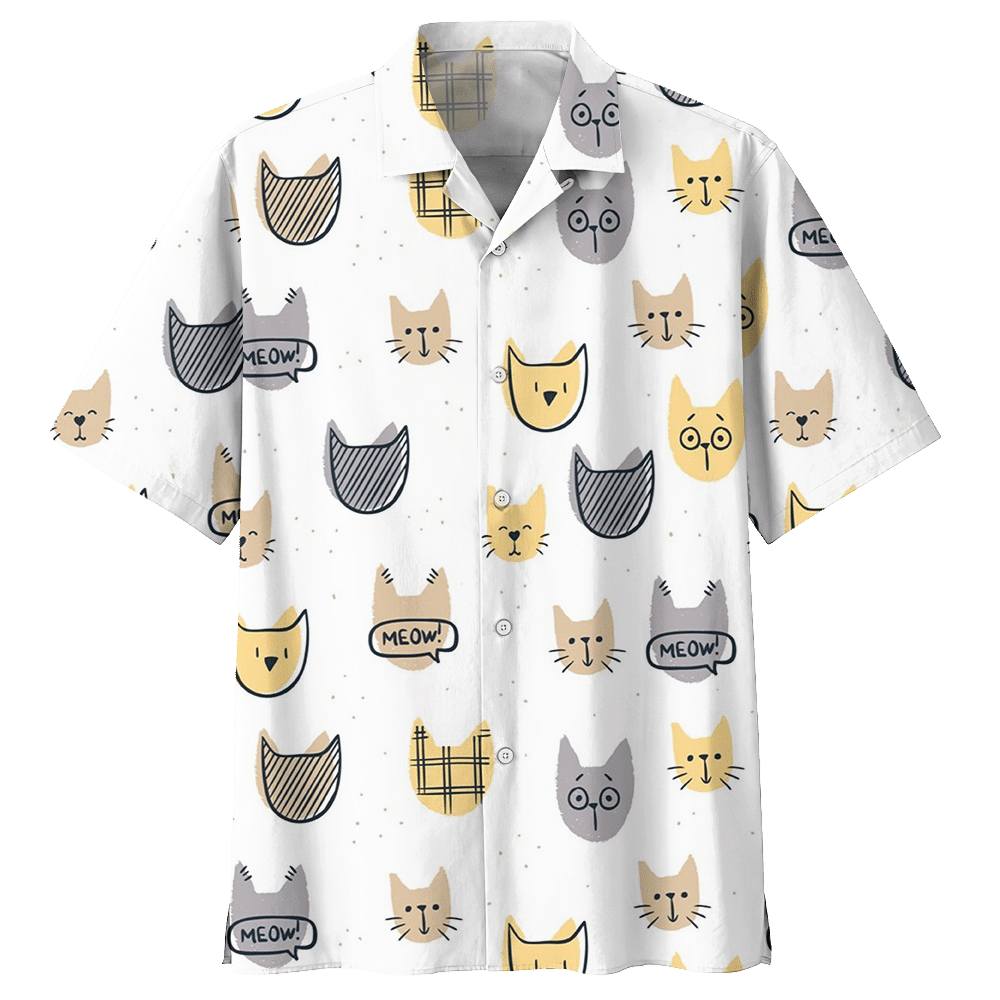 Meow Cat Hawaiian Shirt For Men Women