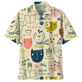 Meow Milk Purr Sardine Cat Hawaiian Shirt For Men Women
