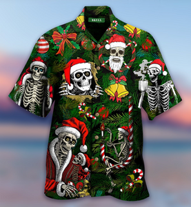 Merry Xmas Skulls Hawaiian Shirt For Men Women
