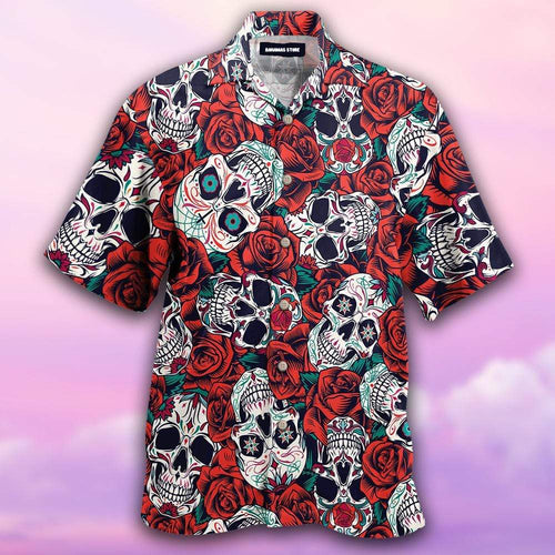Mexico Sugar Skull Rose Hawaiian Shirt For Men Women
