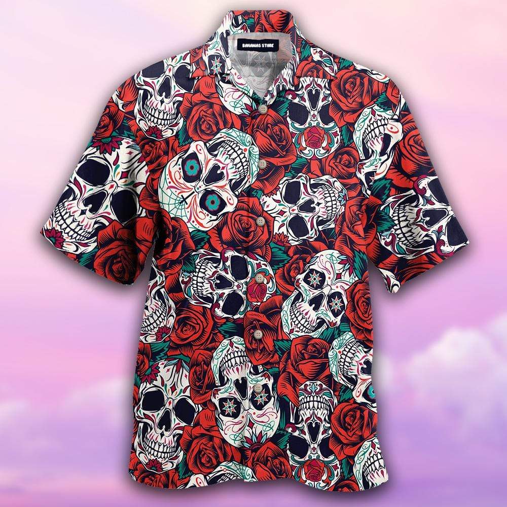 Mexico Sugar Skull Rose Hawaiian Shirt For Men Women