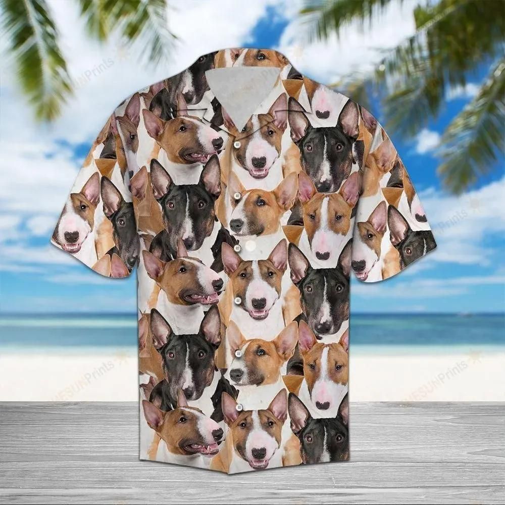 Miniature Bull Terrier Brown Amazing Design Hawaiian Shirt For Men Women