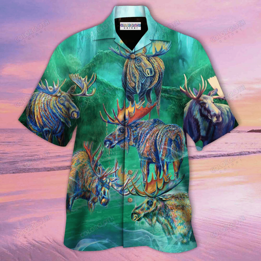 Moose Hunting Hawaiian Shirt For Men Women