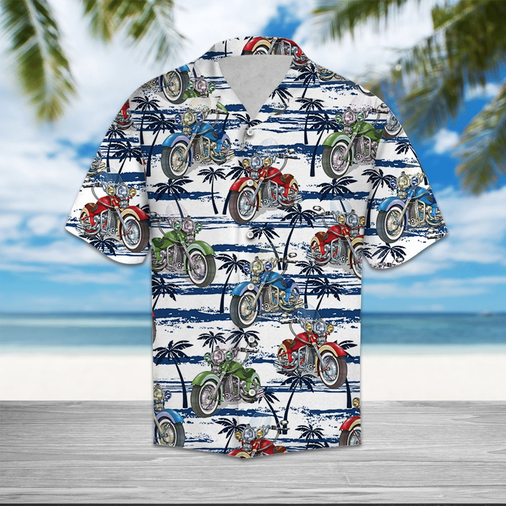 Motorbike Palm Tree Hawaiian Shirt For Men Women