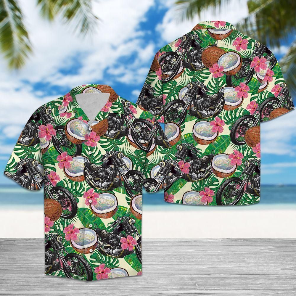 Motorbike Tropical Coconut Multicolor Best Design Hawaiian Shirt For Men Women