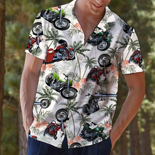 Motorbike Tropical Vintage Colorful Best Design Hawaiian Shirt For Men Women
