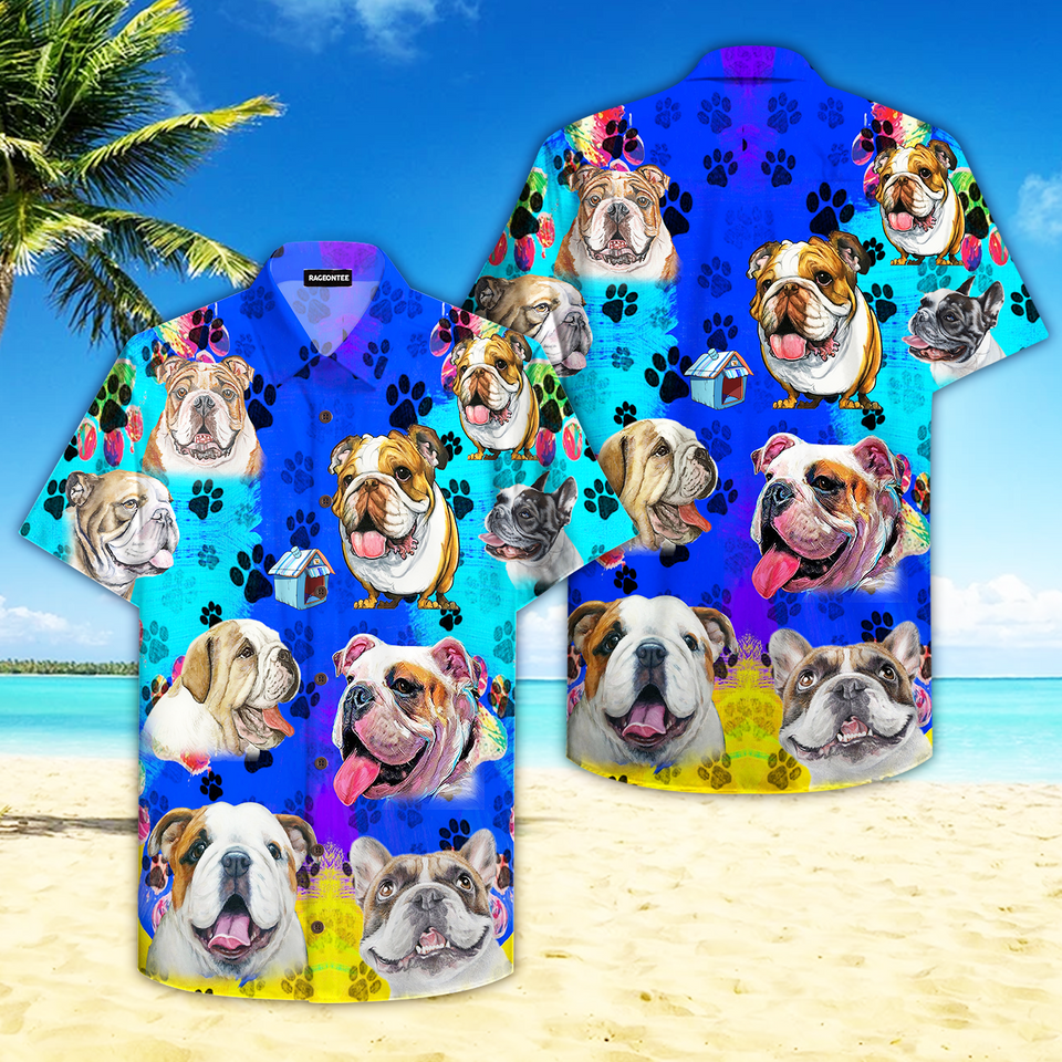 My Heart Belongs To The Bulldog Hawaiian Shirt For Men Women