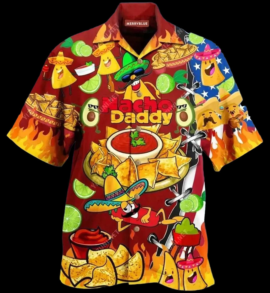 Nachos Daddy Funny Red Nice Design Hawaiian Shirt For Men Women