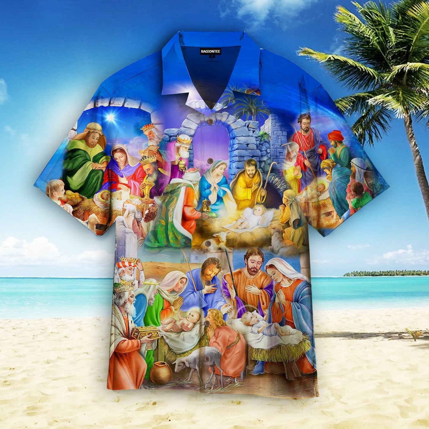 Nativity Christmas äóñ Birth Of Jesus Hawaiian Shirt For Men Women