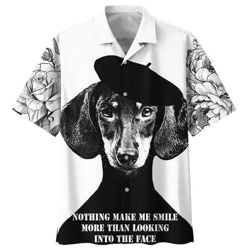 Nothing Make Me Smile More Than Looking Into The Face Dachshund Hawaiian Shirt For Men Women