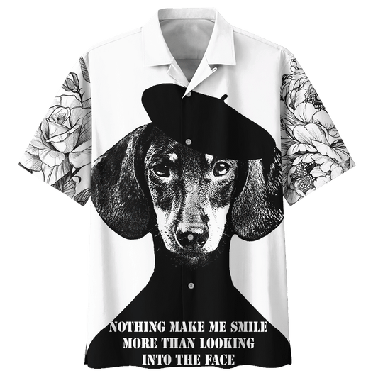 Nothing Make Me Smile More Than Looking Into The Face Dachshund Hawaiian Shirt For Men Women