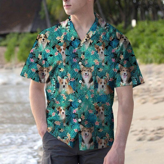 Pembroke Welsh Corgi Tropical Green Amazing Design Hawaiian Shirt For Men Women