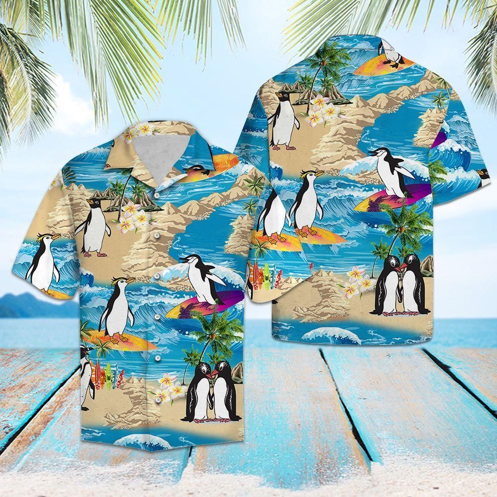 Penguin Summer Vacation Blue Amazing Design Hawaiian Shirt For Men Women
