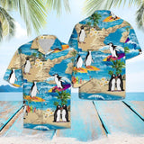 Penguin Summer Vacation Blue Amazing Design Hawaiian Shirt For Men Women