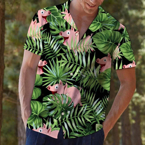 Pig Green Tropical Unique Design Hawaiian Shirt For Men Women