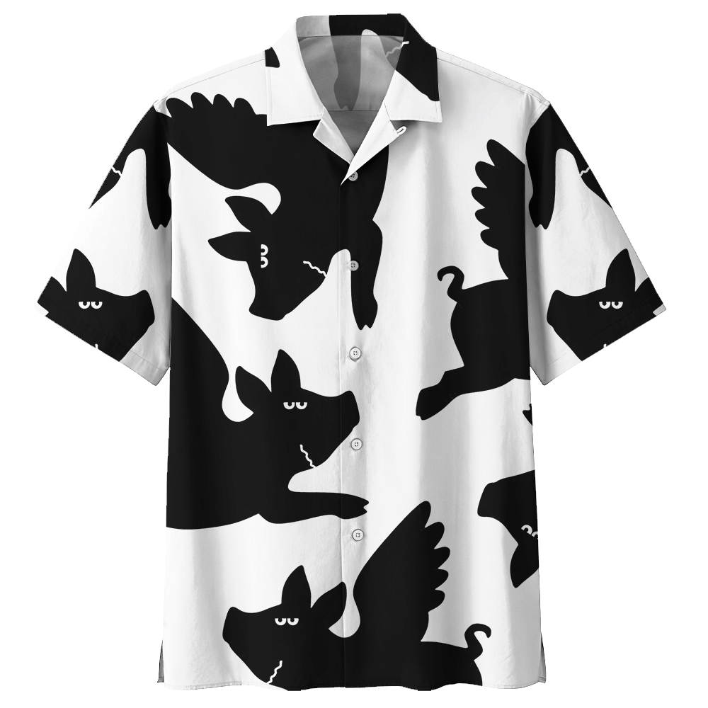 Pig Hawaiian Shirt Black For Men Women