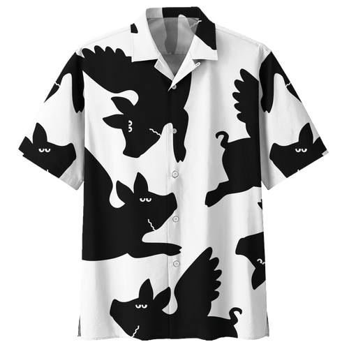 Pig Hawaiian Shirt Black For Men Women