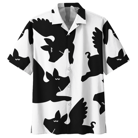 Pig Hawaiian Shirt Black For Men Women