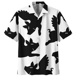 Pig Hawaiian Shirt Black For Men Women