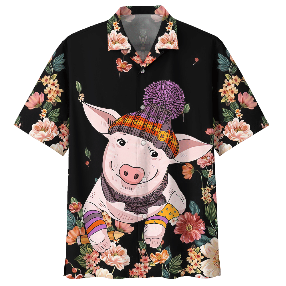 Pig Hawaiian Shirt Sport Grey For Men Women