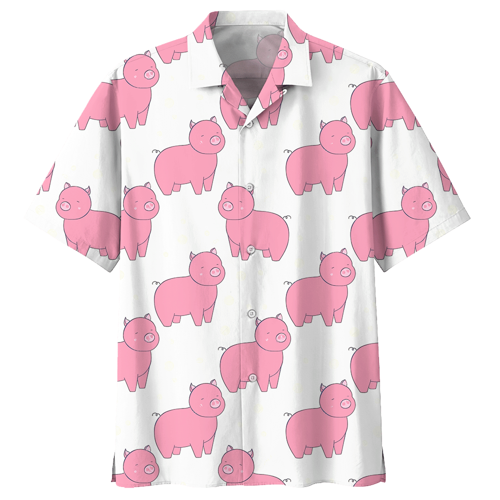 Pig Hawaiian Shirt Red For Men Women