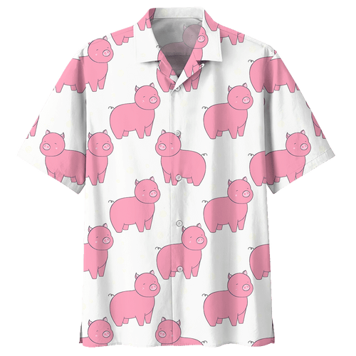 Pig Hawaiian Shirt Red For Men Women