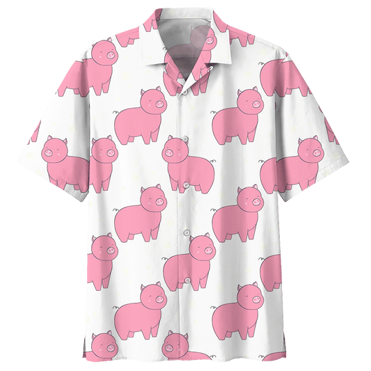 Pig Hawaiian Shirt Red For Men Women