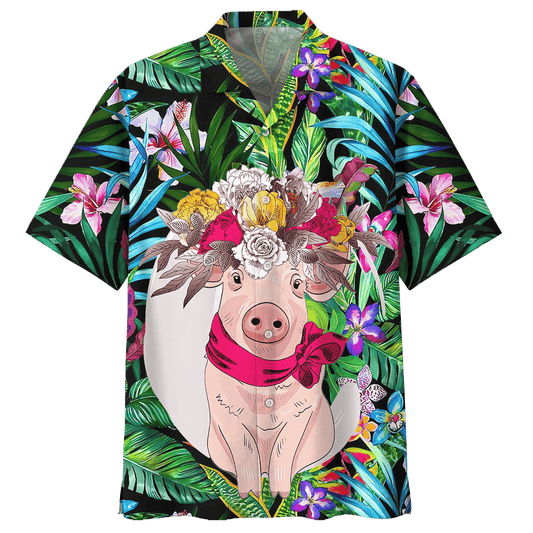 Pig Hawaiian Shirt Navy For Men Women